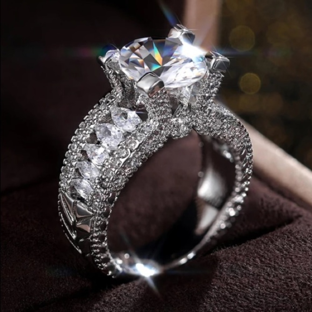 NEW 925 sterling silver diamond ring - Picture 3 of 5